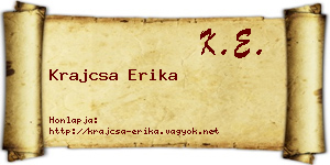 Krajcsa Erika névjegykártya